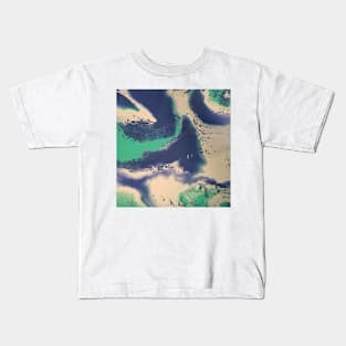 Teal, blue, and cream Kids T-Shirt